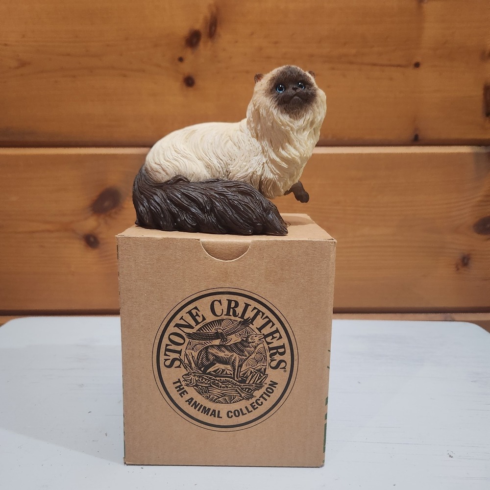 Stone Critters 1998 Himalayan Cat Figurine SC-1154 United Design Vintage 3.5"ish